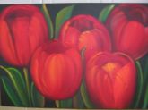 quadro decorativo Painel tulipas vermelhas 60x90